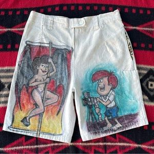 Vintage handmade art jorts shorts